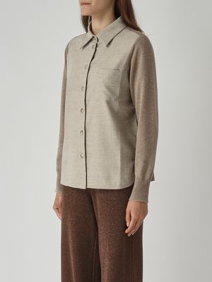 3. Camicia donna in misto lana e cachemire Sabbia