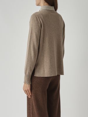 4. Camicia donna in misto lana e cachemire Sabbia