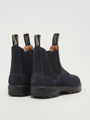 3. 1940 Chelsea nubuck leather boots for men Navy blue