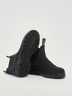 4. 1940 Chelsea nubuck leather boots for men Navy blue