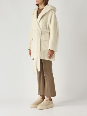 3. Abrigo de mujer Jilly de alpaca y lana Biancolatte