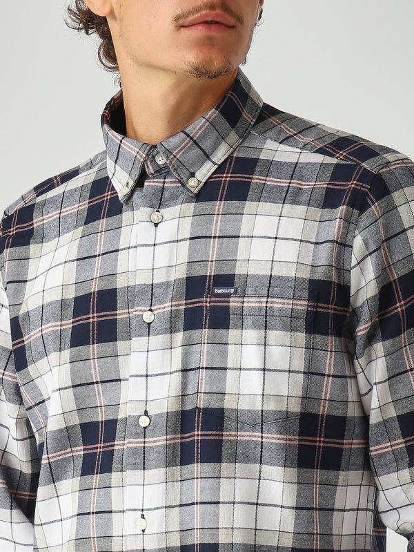 5. Camisa de hombre Fortrose de algodón Tartán Azul Barbour msh4991