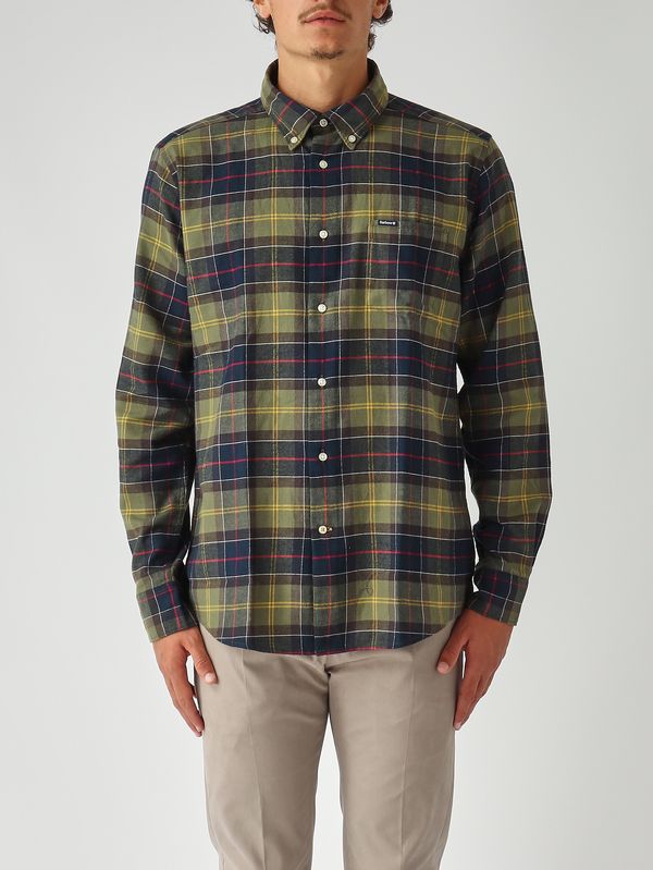 1. Camisa de hombre Fortrose de algodón Tartán verde Barbour msh4991