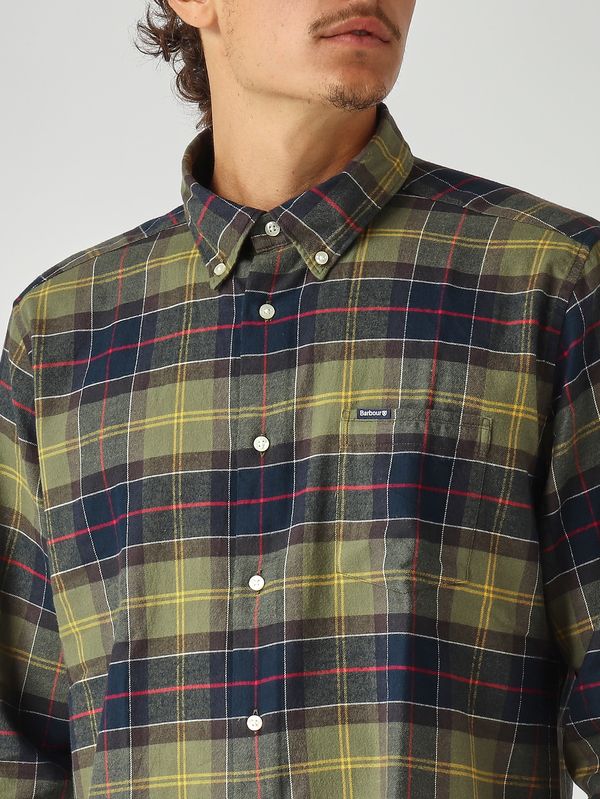 5. Camisa de hombre Fortrose de algodón Tartán verde Barbour msh4991