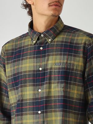 5. Camisa de hombre Fortrose de algodón Tartán verde