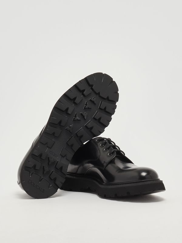 4. Derby Horse brushed leather laced shoes for men Black Doucal's du2514gotnuf007