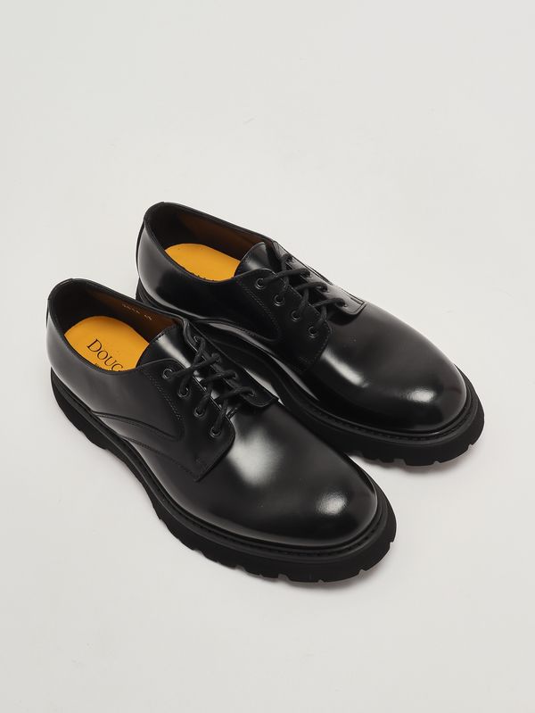 2. Derby Horse brushed leather laced shoes for men Black Doucal's du2514gotnuf007