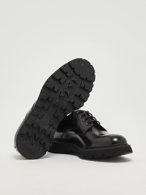 4. Derby Horse brushed leather laced shoes for men Black