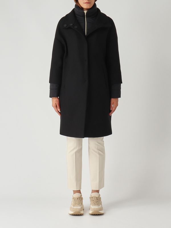 HERNOコート⭐︎ブラック⭐︎ナイロン Virgin wool and nylon coat for women gc000520d33344 Black