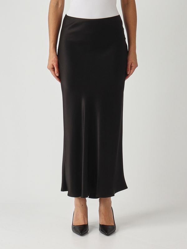 Pinko Digna glossy satin skirt for women - Black | Caposerio.com
