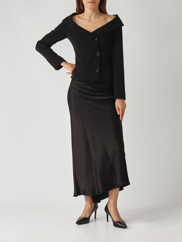Pinko Digna glossy satin skirt for women - Black | Caposerio.com