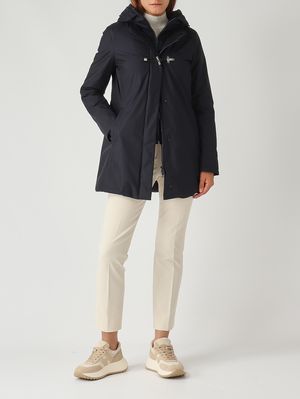 2. Cappotto donna Toggle in gabardine tecnico Navy