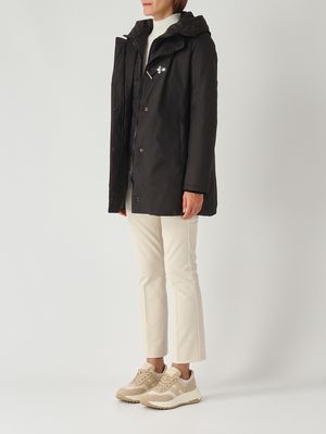 3. Cappotto donna Toggle in gabardine tecnico Nero