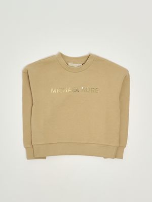 Felpa bambina in cotone Beige Michael Kors