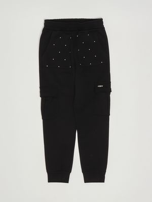 Pantalon en mélange de viscose extensible pour fille Noir Michael Kors