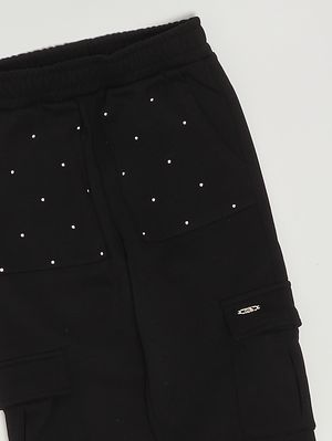 3. Stretch viscose blend trousers for girls Black