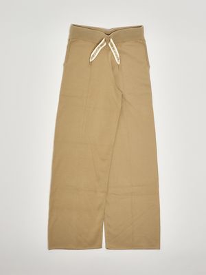 Pantalon fille en coton mélangé Beige Lanvin