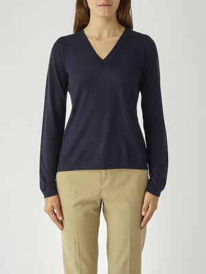 Maglia donna Vezzoso in lana e cashmere Navy MM Max Mara