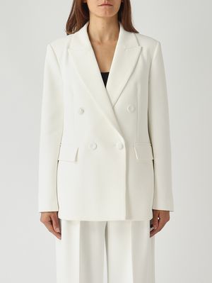Stretch cady fabric blazer for women White Maliparmi