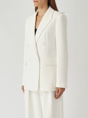 3. Blazer de mujer en tejido cady elástico Blanco