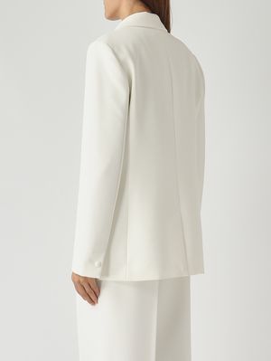 4. Blazer de mujer en tejido cady elástico Blanco