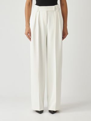 Pantalon femme en cady stretch Blanc Maliparmi