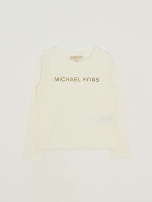 T-shirt bambina in cotone Bianco Michael Kors