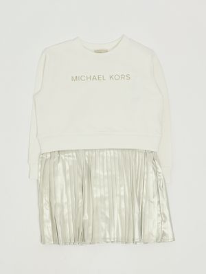 Abito bambina in misto viscosa Ecrù Michael Kors