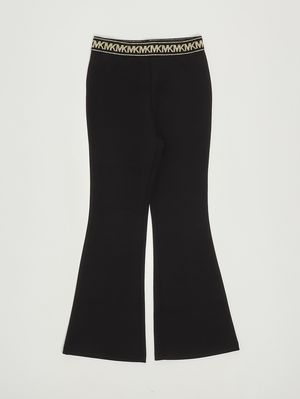 Pantalone bambina in misto viscosa stretch Nero Michael Kors