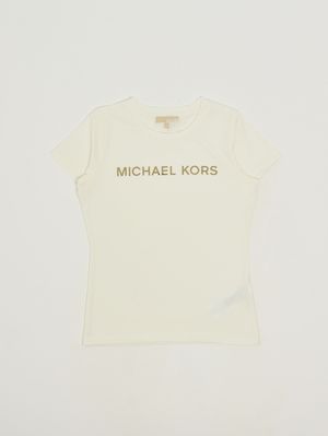T-shirt bambina in cotone Bianco Michael Kors