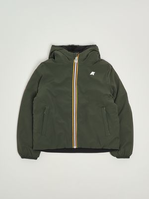 Kinderjacke Jack Warm Double aus Stretch-Nylon Grün-Schwarz K-Way