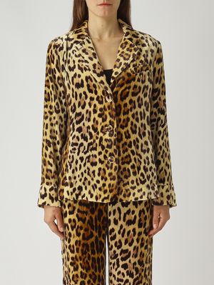 Women's jacket in viscose and silk Brown-Beige Maliparmi