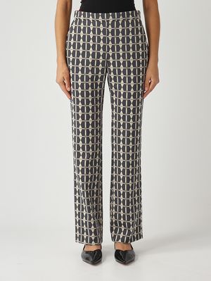 Pantalon en tissu jacquard pour femme Gris-Anthracite Maliparmi