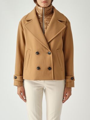 Cappotto donna in twill Cammello Herno