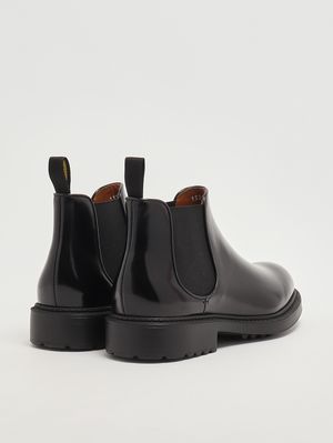 3. Beatles Horse brushed leather ankle boots for men Black