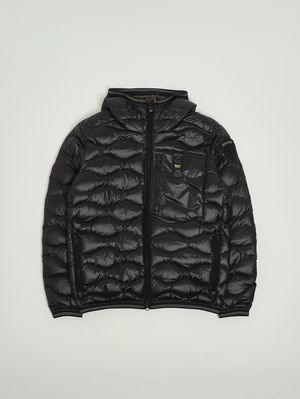 Kinderdaunenjacke Brinton aus Nylon Schwarz Blauer