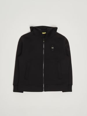 Kinder-Sweatshirt Colby aus technischem Stoff Schwarz Blauer