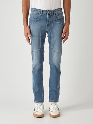 Jeans uomo James skinny-fit in denim di cotone stretch Tri Blend Denim Chiaro Jeckerson