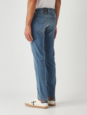 3. James skinny-fit Tri Blend stretch cotton denim jeans for men Light Denim