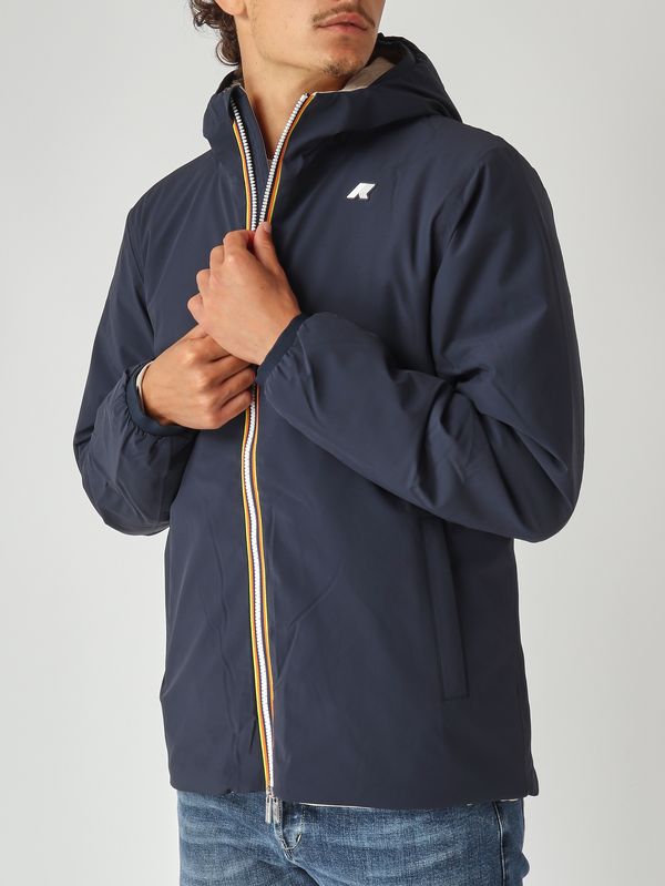 6. Jack St Warm Double men's jacket in waterproof fabric Navy-Beige K-Way k6128vw