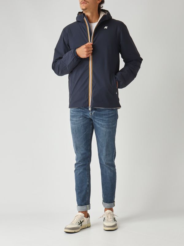 3. Jack St Warm Double men's jacket in waterproof fabric Navy-Beige K-Way k6128vw
