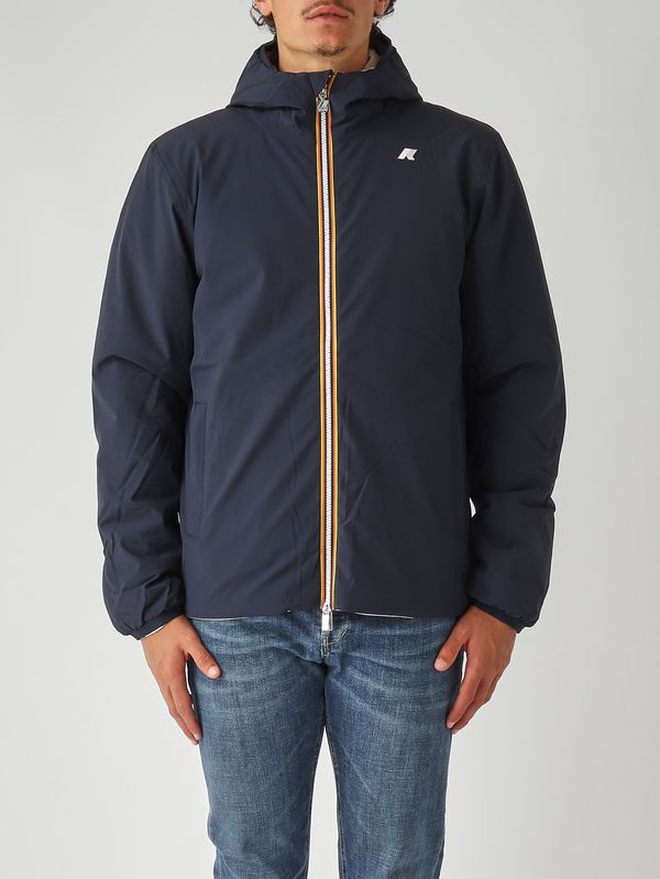 1. Jack St Warm Double men's jacket in waterproof fabric Navy-Beige K-Way k6128vw