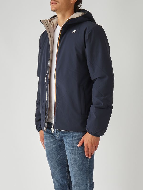 4. Jack St Warm Double men's jacket in waterproof fabric Navy-Beige K-Way k6128vw