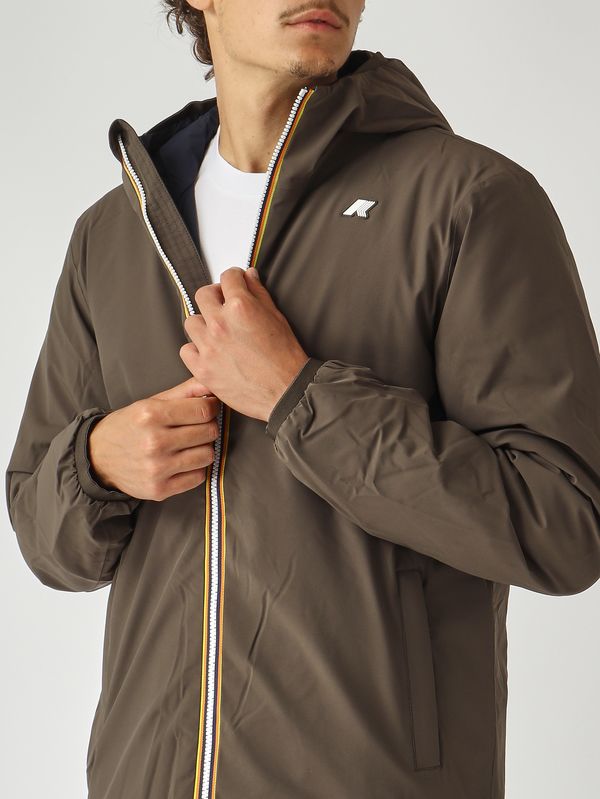 6. Veste homme Jack St Warm Double en tissu imperméable Oliva-Marine K-Way k6128vw