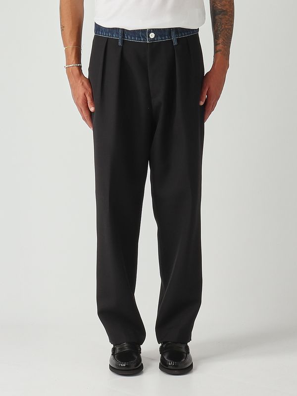 1. Pantalón para hombre Kaibelt Baggy de lana y denim Negro Nine in the morning 9fw25kai15b