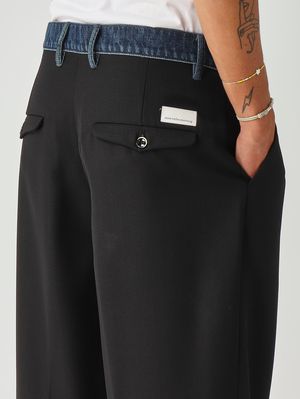 5. Pantalón para hombre Kaibelt Baggy de lana y denim Negro