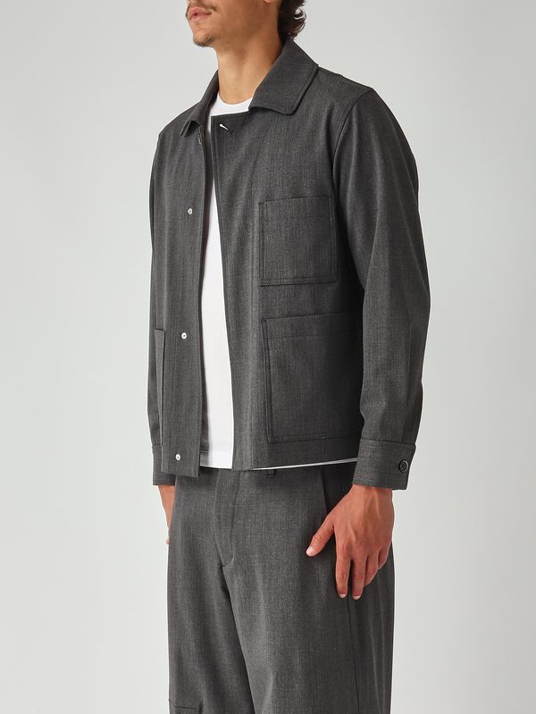 3. Sobrecamisa de hombre Sato en tejido efecto lana Gris Nine in the morning 9fw25so21