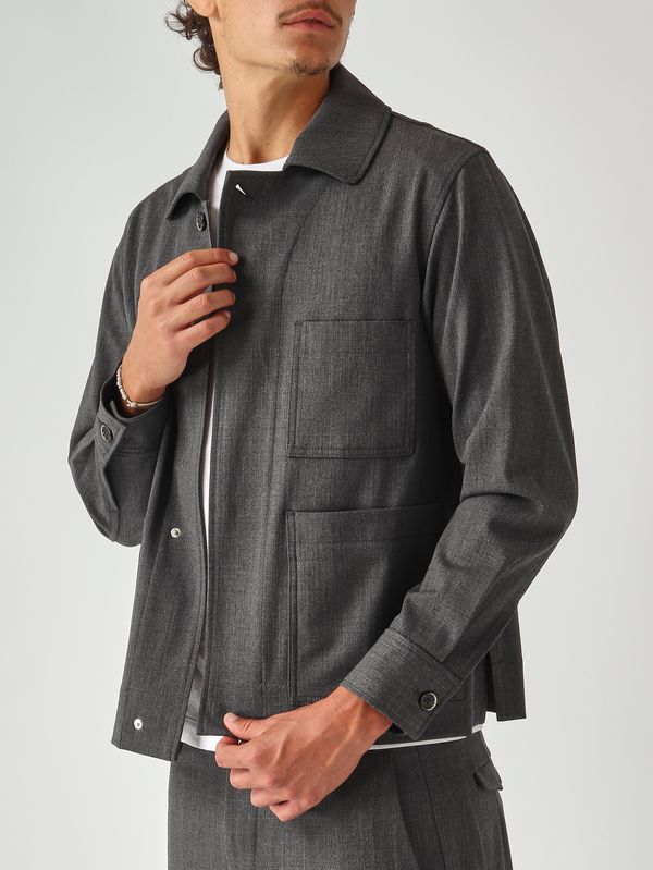 5. Sobrecamisa de hombre Sato en tejido efecto lana Gris Nine in the morning 9fw25so21