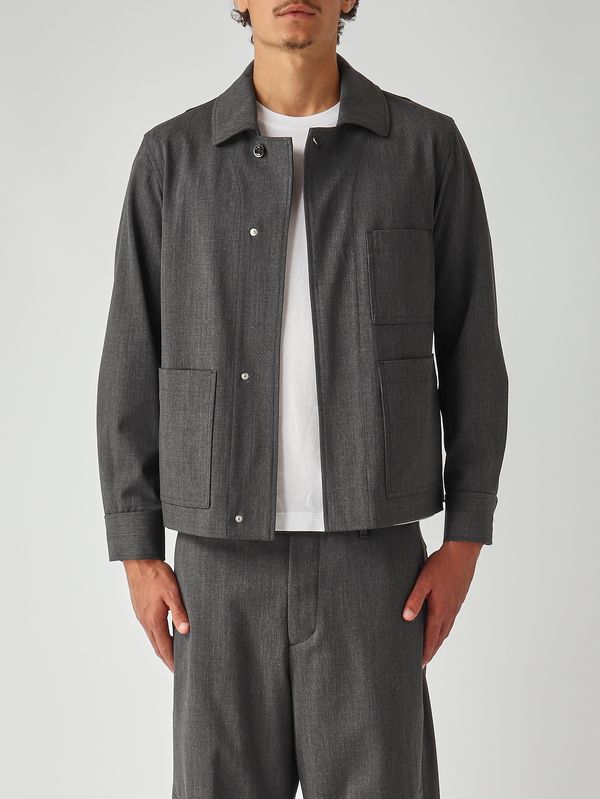 1. Sobrecamisa de hombre Sato en tejido efecto lana Gris Nine in the morning 9fw25so21