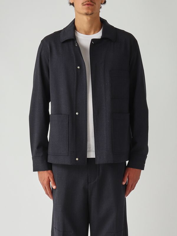 1. Sobrecamisa de hombre Sato en tejido efecto lana Azul marino Nine in the morning 9fw25so21